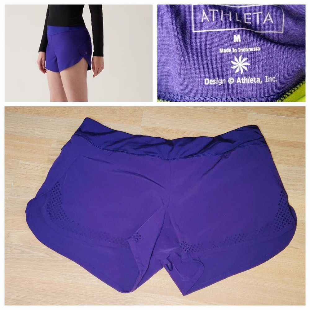 Athleta run with it  Purple Size Medium 32x 3.5in short Cut Out Geometric Hike